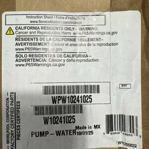 WPW10241025 W10241025 pump pump BRAND NEW